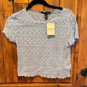 Forever 21 Light Blue Lace Blouse